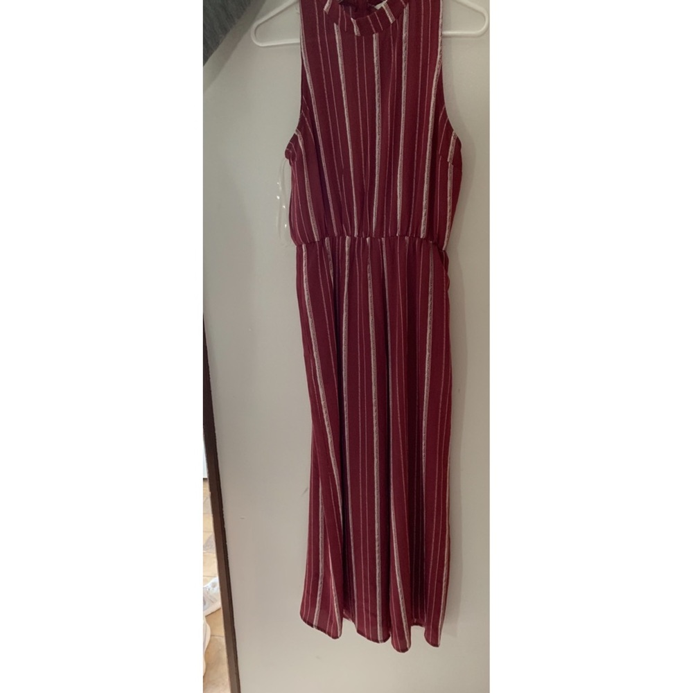 Red and White Striped Jumpsuit